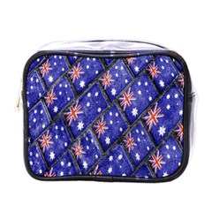 Australian Flag Urban Grunge Pattern Mini Toiletries Bags by dflcprints