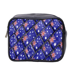 Australian Flag Urban Grunge Pattern Mini Toiletries Bag 2-side by dflcprints