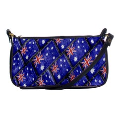 Australian Flag Urban Grunge Pattern Shoulder Clutch Bags by dflcprints