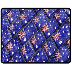 Australian Flag Urban Grunge Pattern Fleece Blanket (medium)  by dflcprints