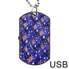 Australian Flag Urban Grunge Pattern Dog Tag Usb Flash (one Side) by dflcprints