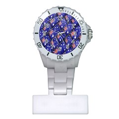 Australian Flag Urban Grunge Pattern Plastic Nurses Watch by dflcprints