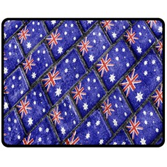 Australian Flag Urban Grunge Pattern Double Sided Fleece Blanket (medium)  by dflcprints