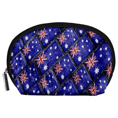 Australian Flag Urban Grunge Pattern Accessory Pouches (large)  by dflcprints