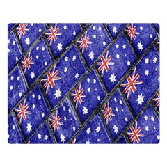 Australian Flag Urban Grunge Pattern Double Sided Flano Blanket (large)  by dflcprints