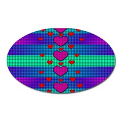 Hearts Weave Oval Magnet by pepitasart