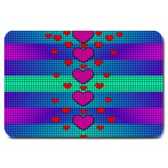 Hearts Weave Large Doormat  by pepitasart