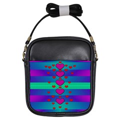 Hearts Weave Girls Sling Bags by pepitasart