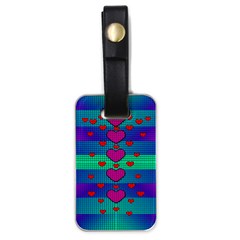 Hearts Weave Luggage Tags (one Side)  by pepitasart