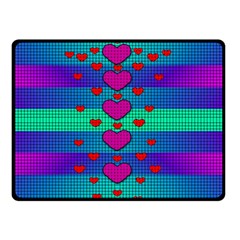 Hearts Weave Double Sided Fleece Blanket (small)  by pepitasart