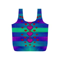 Hearts Weave Full Print Recycle Bags (s)  by pepitasart