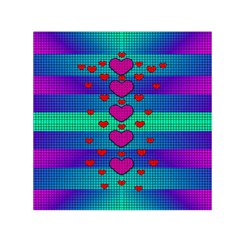 Hearts Weave Small Satin Scarf (square) by pepitasart