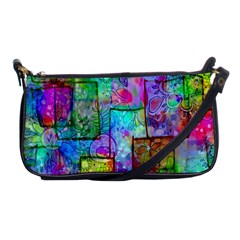 Rainbow Floral Doodle Shoulder Clutch Bags by KirstenStar