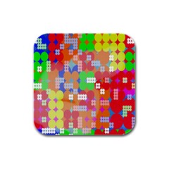 Abstract Polka Dot Pattern Rubber Square Coaster (4 Pack)  by Nexatart