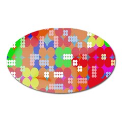 Abstract Polka Dot Pattern Oval Magnet by Nexatart