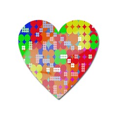 Abstract Polka Dot Pattern Heart Magnet by Nexatart