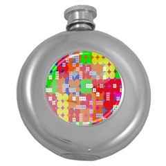 Abstract Polka Dot Pattern Round Hip Flask (5 Oz) by Nexatart