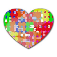 Abstract Polka Dot Pattern Heart Mousepads by Nexatart