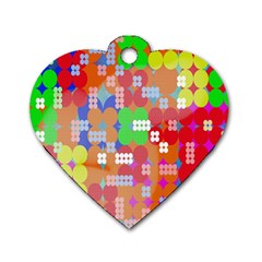 Abstract Polka Dot Pattern Dog Tag Heart (one Side) by Nexatart