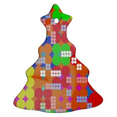 Abstract Polka Dot Pattern Christmas Tree Ornament (two Sides) by Nexatart