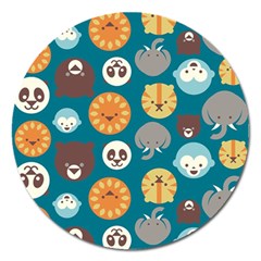 Animal Pattern Magnet 5  (round) by Nexatart