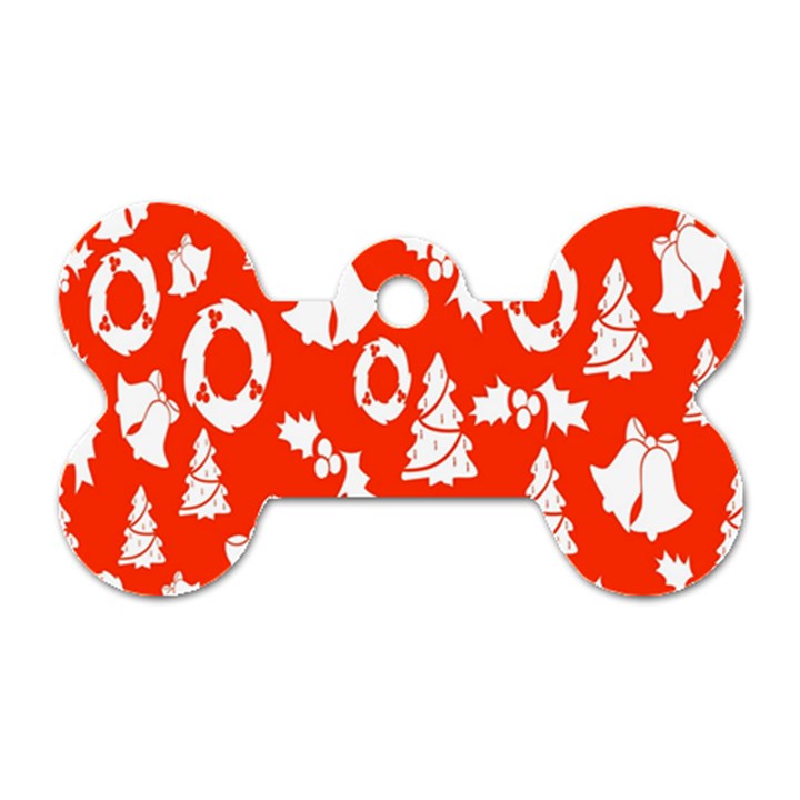 Backdrop Background Card Christmas Dog Tag Bone (One Side)