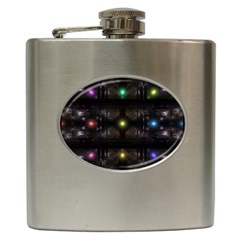 Abstract Sphere Box Space Hyper Hip Flask (6 Oz) by Nexatart