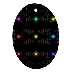 Abstract Sphere Box Space Hyper Oval Ornament (two Sides) by Nexatart