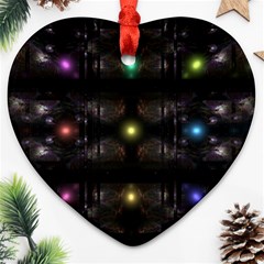 Abstract Sphere Box Space Hyper Heart Ornament (two Sides) by Nexatart