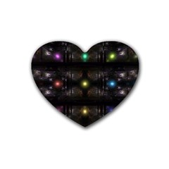 Abstract Sphere Box Space Hyper Rubber Coaster (heart)  by Nexatart