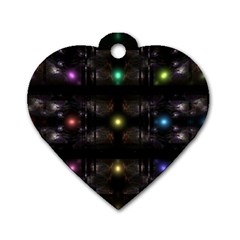 Abstract Sphere Box Space Hyper Dog Tag Heart (two Sides) by Nexatart