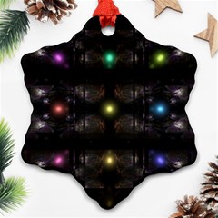 Abstract Sphere Box Space Hyper Snowflake Ornament (two Sides) by Nexatart