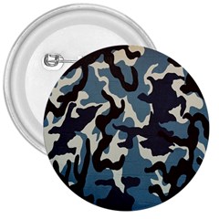 Blue Water Camouflage 3  Buttons