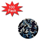 Blue Water Camouflage 1  Mini Buttons (100 Pack) 