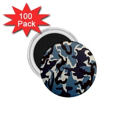 Blue Water Camouflage 1 75  Magnets (100 Pack)  by Nexatart