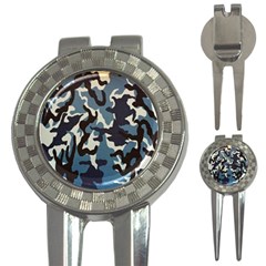 Blue Water Camouflage 3-in-1 Golf Divots by Nexatart