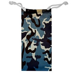 Blue Water Camouflage Jewelry Bag by Nexatart