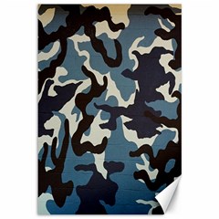 Blue Water Camouflage Canvas 12  X 18   by Nexatart