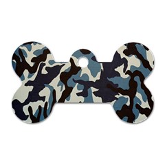 Blue Water Camouflage Dog Tag Bone (one Side) by Nexatart