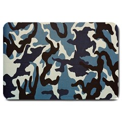 Blue Water Camouflage Large Doormat  by Nexatart