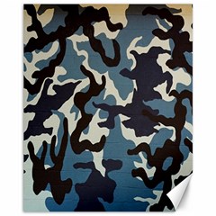 Blue Water Camouflage Canvas 11  X 14   by Nexatart