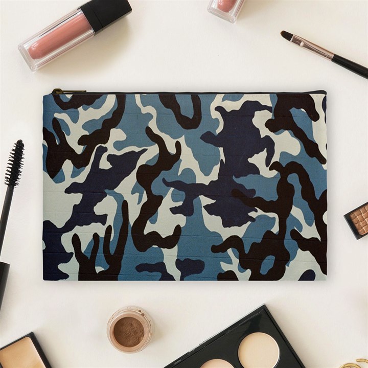 Blue Water Camouflage Cosmetic Bag (Large) 