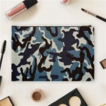 Blue Water Camouflage Cosmetic Bag (Large)  Back