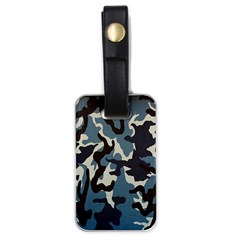 Blue Water Camouflage Luggage Tags (one Side)  by Nexatart