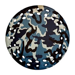 Blue Water Camouflage Ornament (round Filigree) by Nexatart