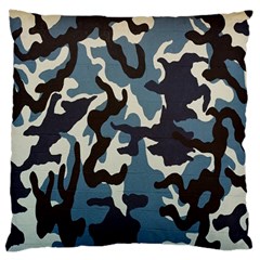 Blue Water Camouflage Large Cushion Case (two Sides) by Nexatart