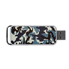 Blue Water Camouflage Portable Usb Flash (one Side) by Nexatart