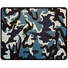 Blue Water Camouflage Double Sided Fleece Blanket (medium)  by Nexatart