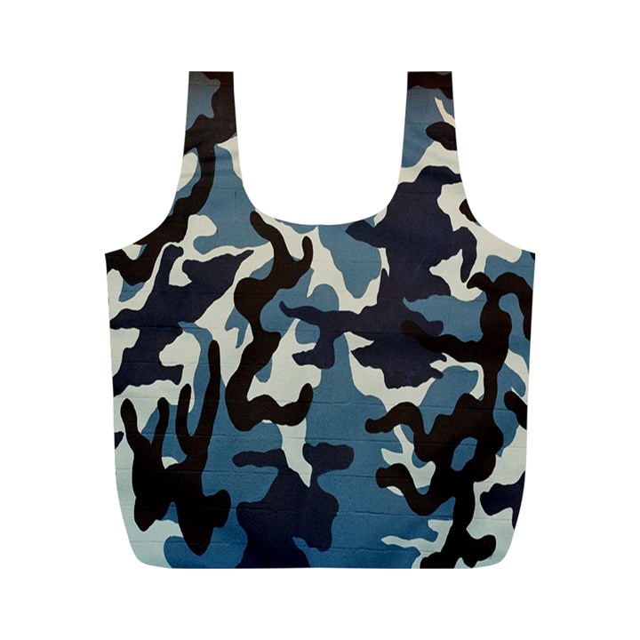 Blue Water Camouflage Full Print Recycle Bags (M) 