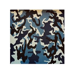 Blue Water Camouflage Small Satin Scarf (square) by Nexatart